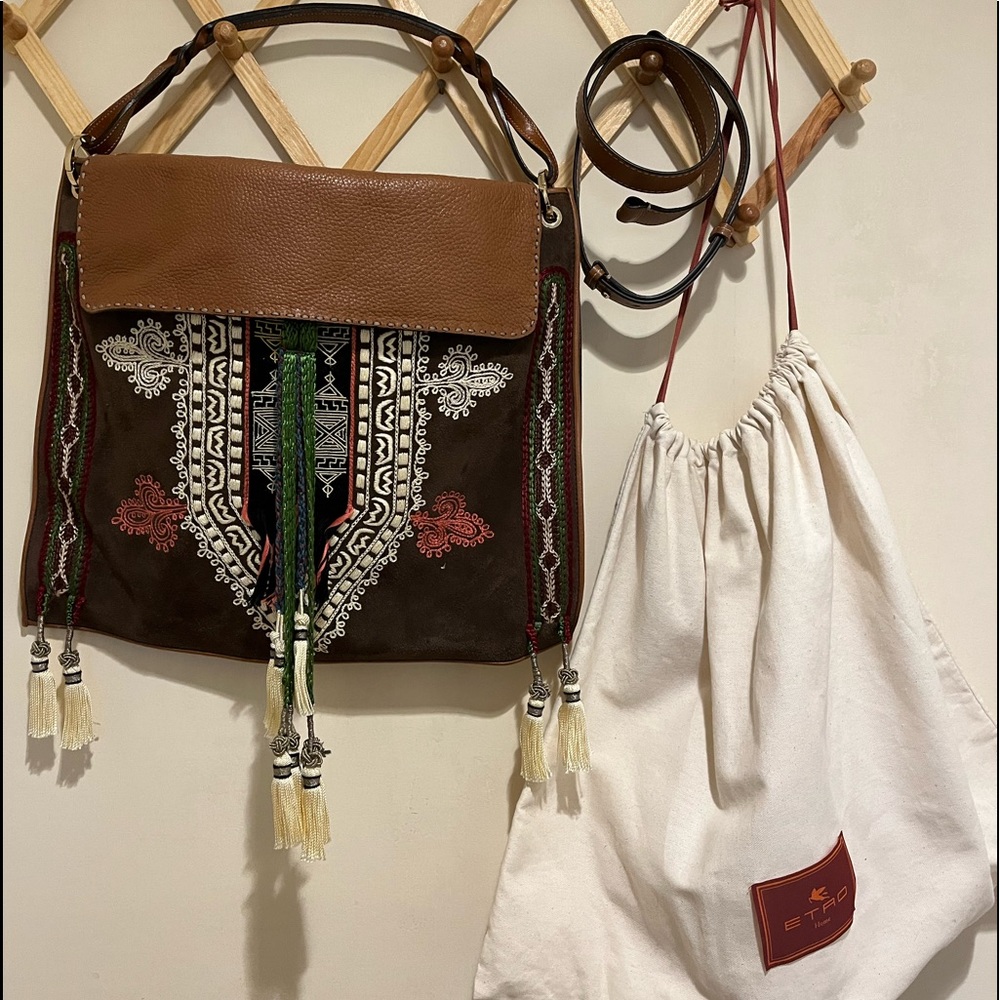 Rare Etro Crossbody Bag With Tassels
